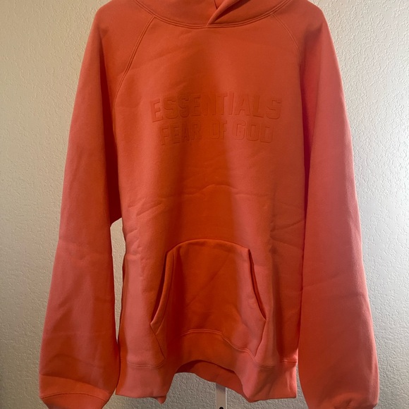 ESSENTJALS FEAR OF GOD CORAL HOODIE NWT - Size XL🔥 - Picture 2 of 10